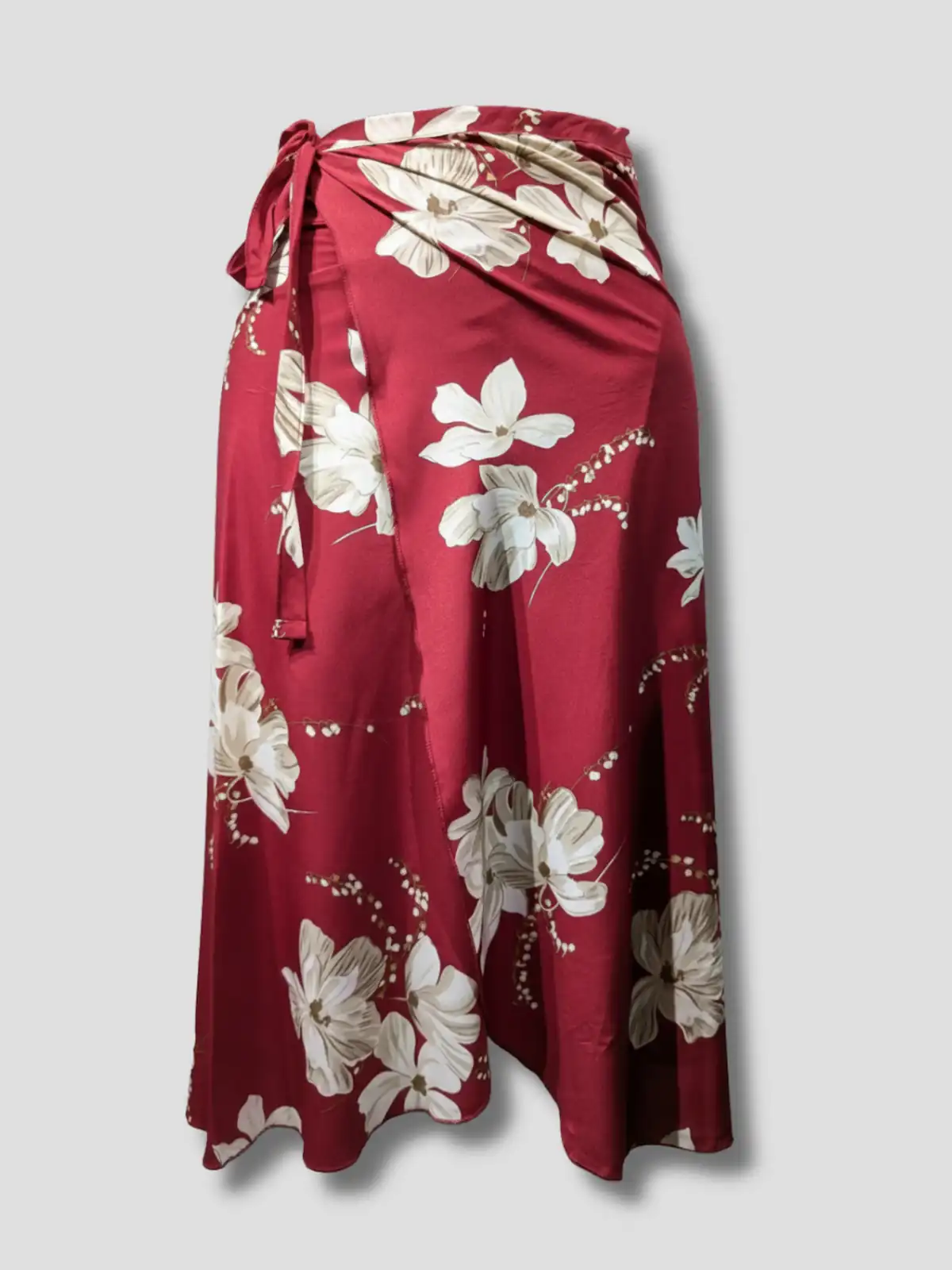 Floral Red Wrap Skirt
