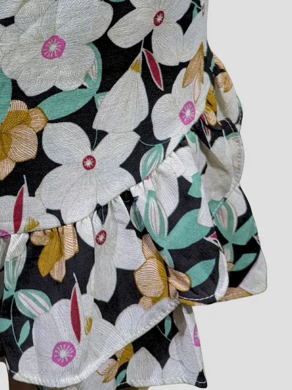 Midnight Bloom Ruffle Mini - N/A bottoms available at theGirlyZone Kampala