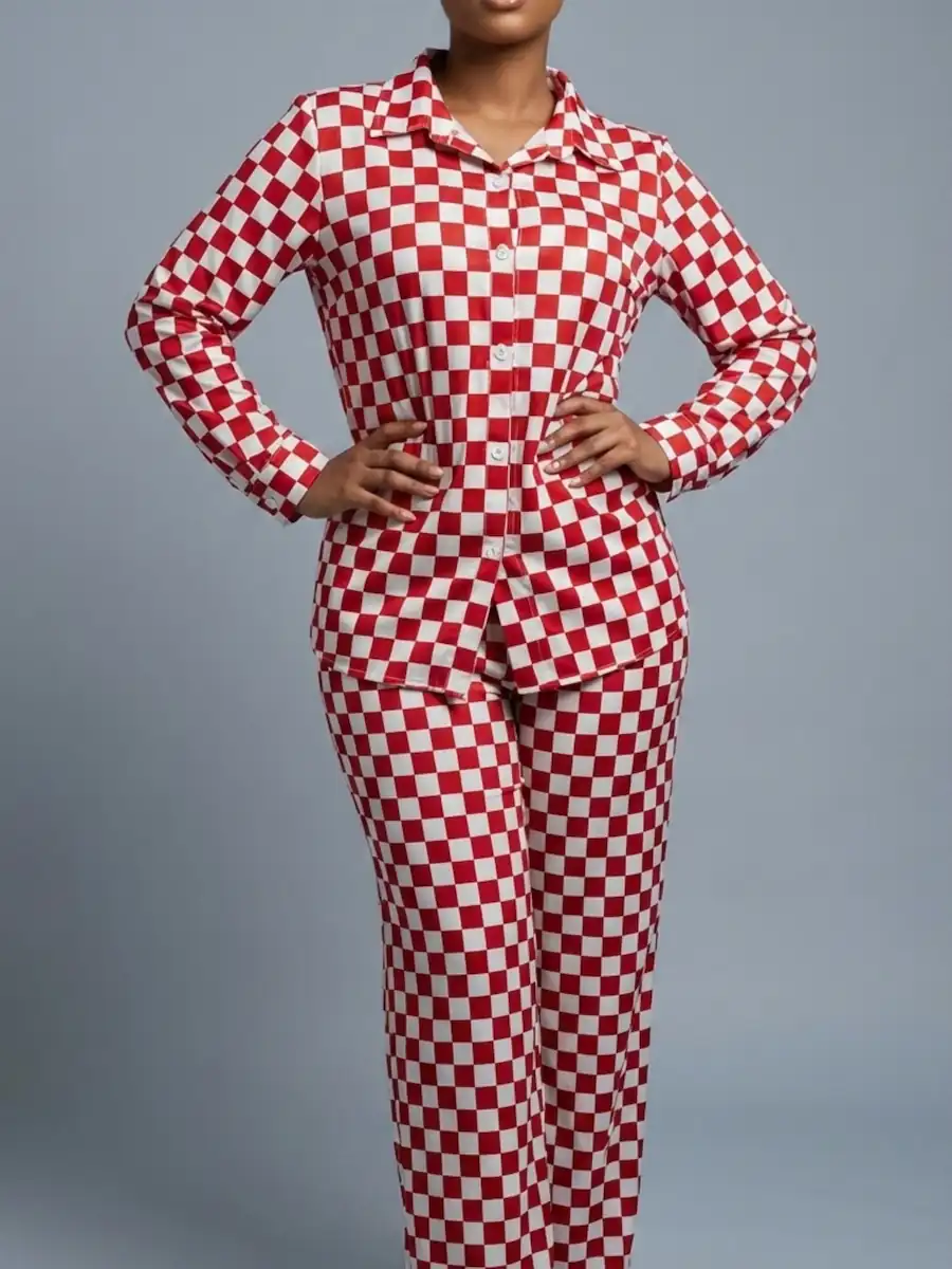 Checkered Pajama Set