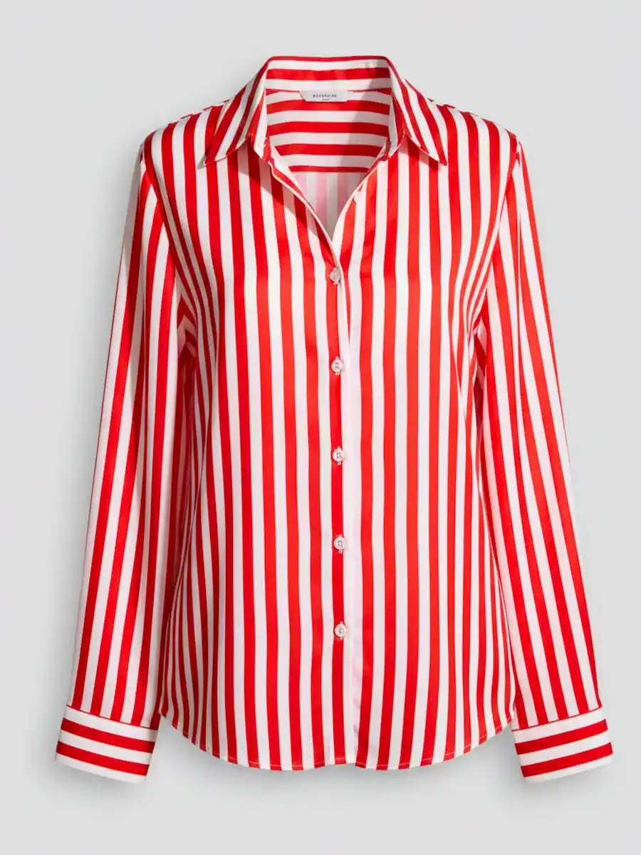 Classic Striped Button Shirt - Smooth Cotton tops available at theGirlyZone Kampala