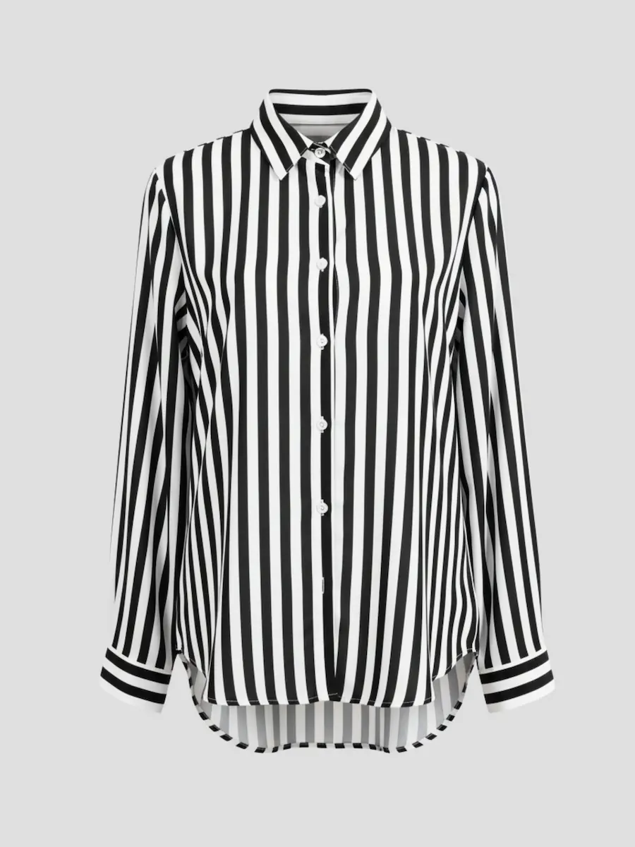 Classic Striped Button Shirt - Smooth Cotton tops available at theGirlyZone Kampala